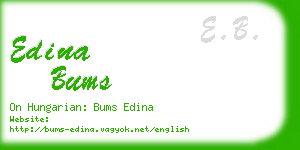 edina bums business card